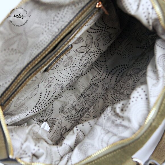 Moda Luxe Crossbody Satchel Green Gold - Picture 12 of 14